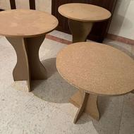 سه عدد میزگرد skirt دار جنس mdf