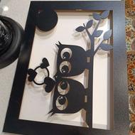 گلدان رنگی شیشه ای و تابلو دکوراتیو