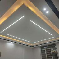سقف کاذب. نصب کناف پی ویسی . ماربل شیت. 60.60 تایل گچی