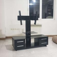 میز تلویزیون شیشه ای براکت دار