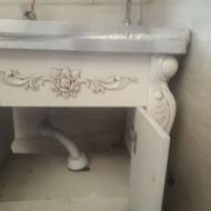 ُسینک ظرف شویی تک لگنه همراه کابین وشیر اب