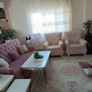 ست مبل 5 نفره کرم یاسی پارچه لاردو ترک کاملا سالم فریدونکنار