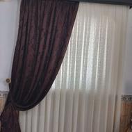 دو عدد پرده سه تیکه کامل با کتیبه