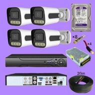 دوربین مداربسته پک کامل 4 تایی 5mp warmlight
