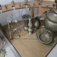 مبلمان ال طوسی و صورتی با میز وسط و 2عدد میز عسلی