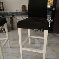 دوعدد صندلی بلند مشگی سالم پایه سفید